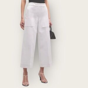 NWT Spanx Cropped Wide Leg Pull-On Pants Classic White